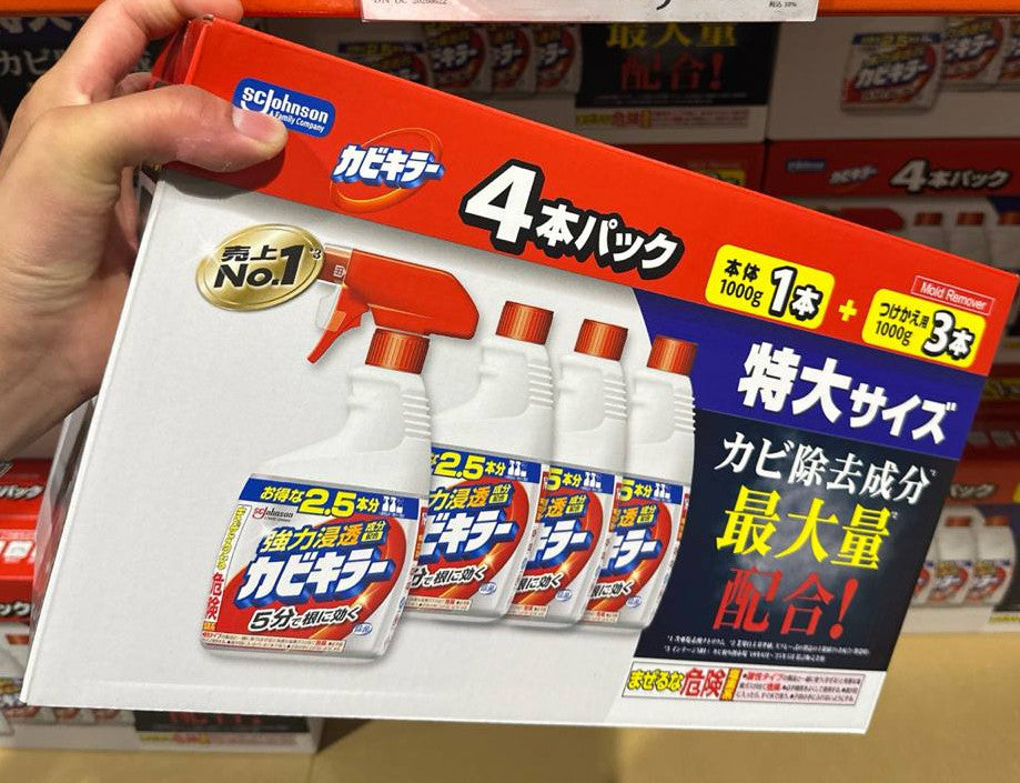 SC Johnson 莊臣 KABIKILLER 除霉清潔噴霧 特大4本組 (本體1000g×1+補充1000g×3)